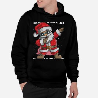 There's Some Hos In This House Dabbing Santa Claus Christmas Sweatshirt Hoodie | Crazezy DE