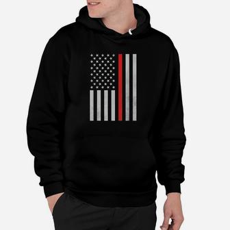 Thin Red Line Firefighter American Flag Hoodie | Crazezy UK