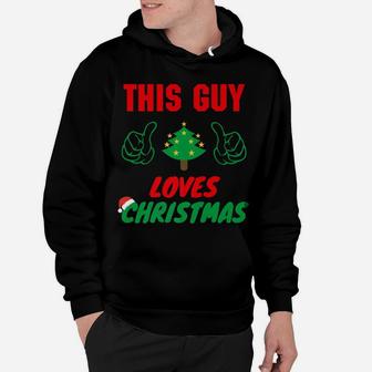 This Guy Loves Christmas, Funny Xmas Mens Pajamas Hoodie | Crazezy