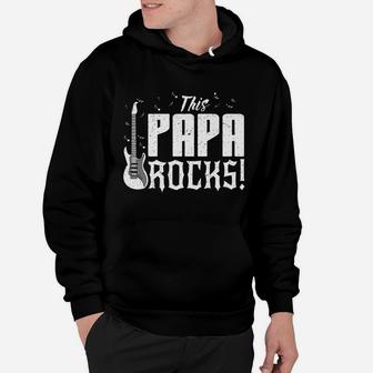 This Papa Rocks Dad Plays Guitar Player Shirt Hoodie | Crazezy