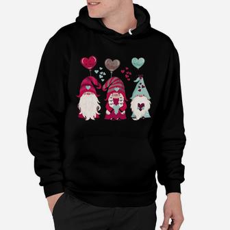 Three Gnomes Holding Hearts Valentines Boys Girls Kids Hoodie - Monsterry