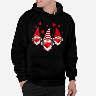 Three Gnomes Holding Hearts Valentine's Day Boys Girls Hoodie - Monsterry