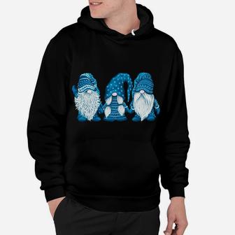 Three Gnomes In Blue Costume Christmas - Hanging With Gnomes Hoodie | Crazezy