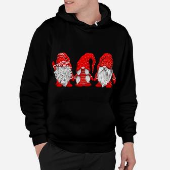 Three Gnomes In Red Costume Christmas - Hanging With Gnomes Hoodie | Crazezy