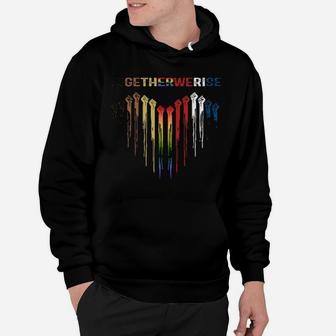 Together We Rise All Lives Matter Symbol Hands Heart Lgbt Hoodie - Monsterry