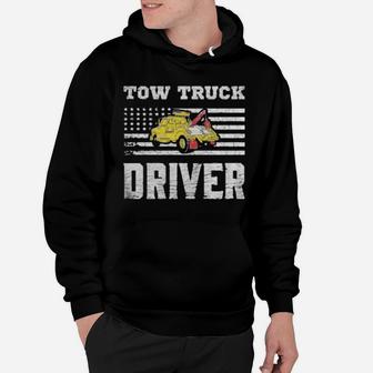 Tow Truck Driver Yellow Line Daddy Us Flag Distressed Hoodie - Monsterry CA