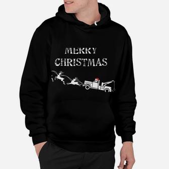 Tow Truck Xmas Design I Merry Christmas Saying Funny Hoodie | Crazezy UK