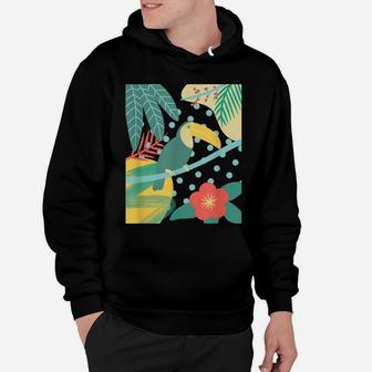 Tropical Bird Palm Leaf Flower Colorful Vacation Hoodie | Crazezy CA