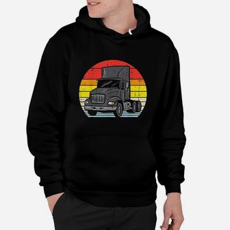 Truck Retro Truckin Big Rig Semi Trailer Driver Trucker Gift Hoodie | Crazezy