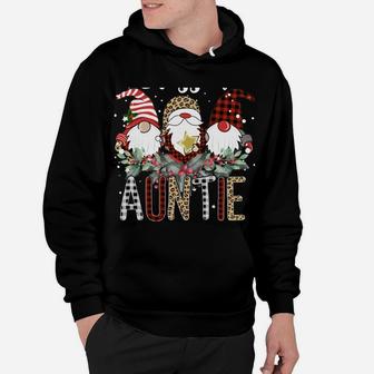 Tu Blessed Auntie Christmas Leopard Buffalo Plaid Gnome Hoodie | Crazezy