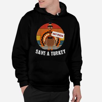 Turkey Eat Pizza Thanksgiving Vintage Distressed Hoodie - Monsterry CA