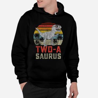 Two A Saurus Birthday T Rex Dino 2Nd Dinosaur Matching Hoodie | Crazezy DE