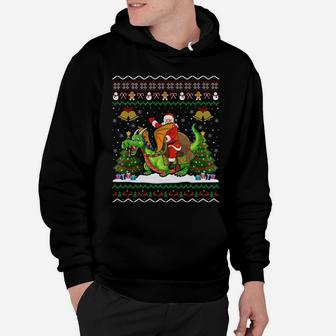 Ugly Dragon Xmas Gift Santa Riding Dragon Christmas Sweatshirt Hoodie | Crazezy