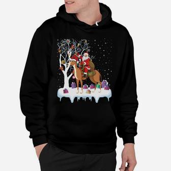 Ugly Greyhound Xmas Gift Santa Riding Greyhound Christmas Sweatshirt Hoodie | Crazezy