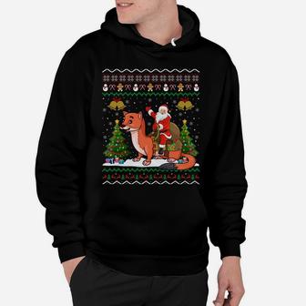 Ugly Weasel Lover Xmas Gift Santa Riding Weasel Christmas Sweatshirt Hoodie | Crazezy