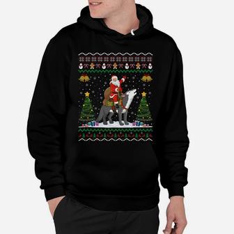 Ugly Wolf Xmas Gift Santa Riding Wolf Christmas Sweatshirt Hoodie | Crazezy