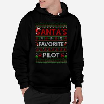 Ugly Xmas Lighting Santa's Favorite Pilot Christmas Sweatshirt Hoodie | Crazezy