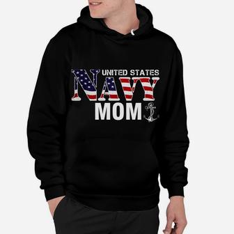United States Vintage Navy With American Flag For Mom Gift Hoodie | Crazezy