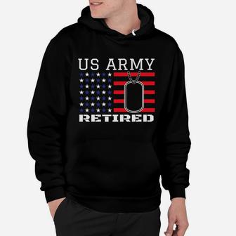 Us American Flag Patriotism Dog Tag Veteran Army Retirement Hoodie | Crazezy