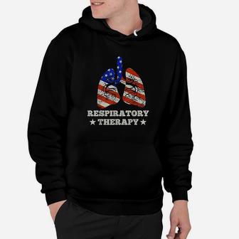 USA American Flag Respiratory Therapist Therapy Lungs Hoodie - Seseable