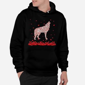 Valentine Hearts In Dog Wolves Hoodie - Monsterry