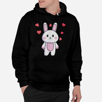 Valentines Couple Bunny Heart Matching For Female Girls Hoodie - Monsterry DE