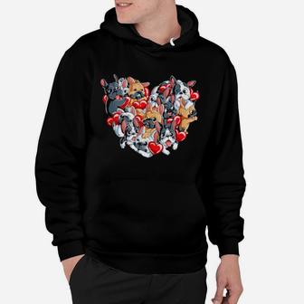 Valentines Day French Bulldog Heart Dog Hoodie - Monsterry
