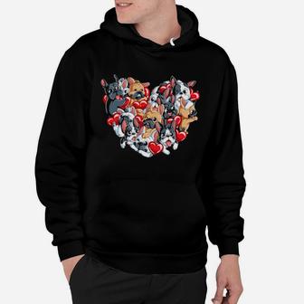 Valentines Day French Bulldog Heart Dog Hoodie - Monsterry
