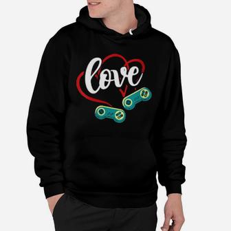 Valentine's Day Game Controllers Heart Cute Gaming Hoodie - Monsterry