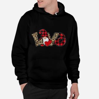 Valentine's Day Gnome Leopard Love Funny Gifts Hoodie | Crazezy