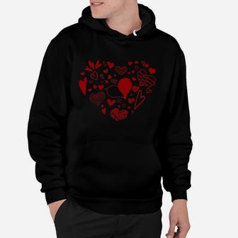 Valentines Day Heart Made Of Small Hearts Hoodie - Thegiftio UK