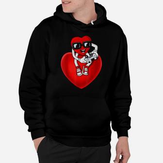Valentines Day Heart Video Gamer Controller Hoodie - Monsterry