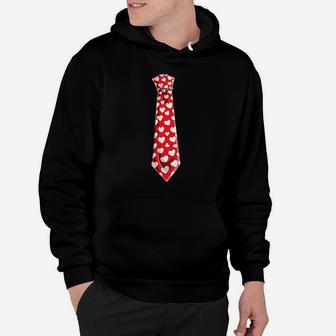Valentines Day Tie Hearts Youth Kids Boys Girls Hoodie - Seseable