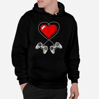 Valentine's Day Video Game Controller Heart Gamer Gift Boys Hoodie | Crazezy UK