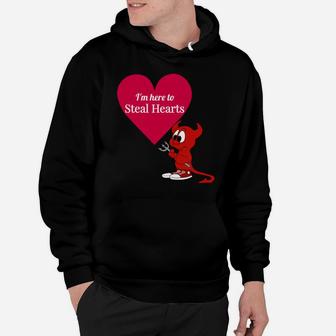 Valentines Devil Love Heart Red Stealing Hearts Gift Hoodie - Thegiftio UK