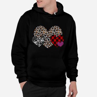Valentines Leopard Plaid Hearts Trendy Love Design Hoodie - Monsterry AU