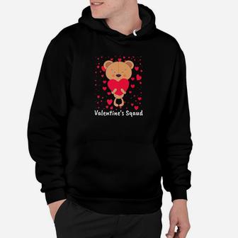 Valentines Squad Teddy Bear Love Heart Graphic Gift Hoodie - Thegiftio