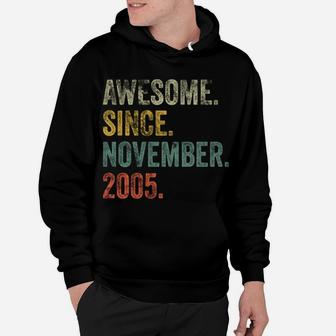 Vintage 2005 16Th Birthday Awesome Since November 2005 Hoodie | Crazezy CA