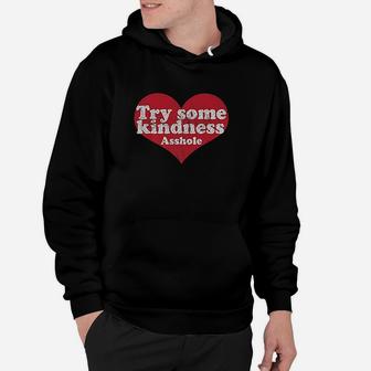 Vintage 70S Try Some Kindness Funny Heart Hoodie | Crazezy