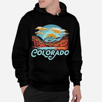 Vintage 80'S Vibe Colorado Maroon Bells Retro Mountains Hoodie | Crazezy