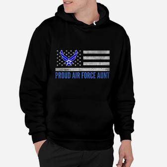 Vintage American Flag Proud Air Force Aunt Veteran Day Hoodie | Crazezy DE