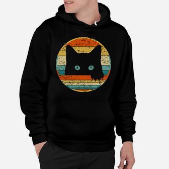 Vintage Black Cat Lover Retro Style Cats Kitten Kitty Gift Hoodie | Crazezy