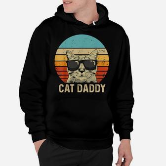 Vintage Cat Daddy Shirt Funny Cat Lover Gift Cat Dad Fathers Hoodie | Crazezy