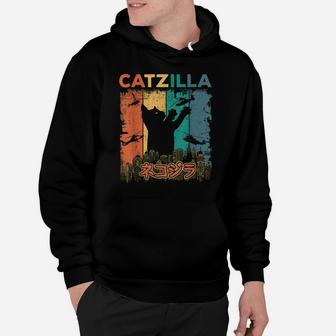 Vintage Catzilla T Shirt - Japanese Monster Funny - Cat Gift Hoodie | Crazezy UK