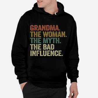 Vintage Cool Funny Grandma Woman Myth Bad Influence Hoodie | Crazezy UK
