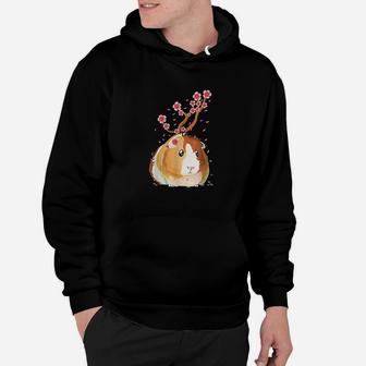Vintage Guinea Pig Japanese Cherry Blossom Flower Gift Hoodie | Crazezy