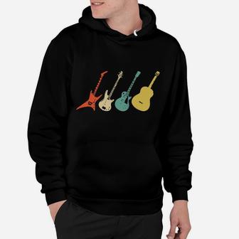 Vintage Guitar Acoustic And Electric Guitar Instrument Gift Hoodie | Crazezy CA