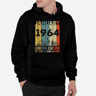 Vintage January 1964 Classic 57 Yrs Old 57Th Birthday Gift Hoodie | Crazezy AU