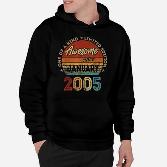 Vintage January 2005 Retro 17 Year Old 17Th Birthday Gift Hoodie | Crazezy UK