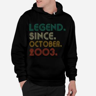 Vintage Legend Since October 2003 18Th Birthday 18 Years Old Sweatshirt Hoodie | Crazezy CA